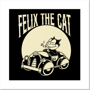 Felix The Cat Riding Car Posters and Art